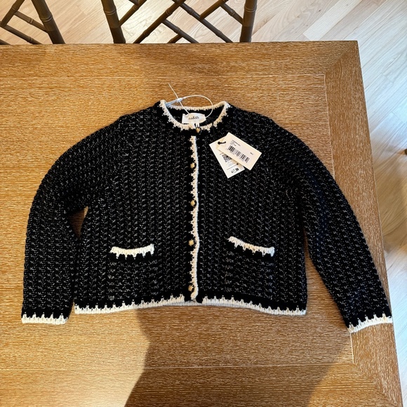 ba&sh NEW NWT Bill Cardigan in Noir, Size 2 - Picture 1 of 3